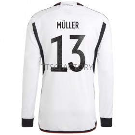 Maillot de Foot Allemagne Thomas Muller 13 Domicile Coupe du monde 2022 Manches Longues